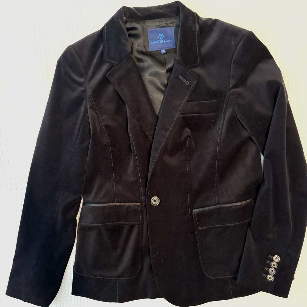 Martin + Osa Black Velvet Blazer size 12